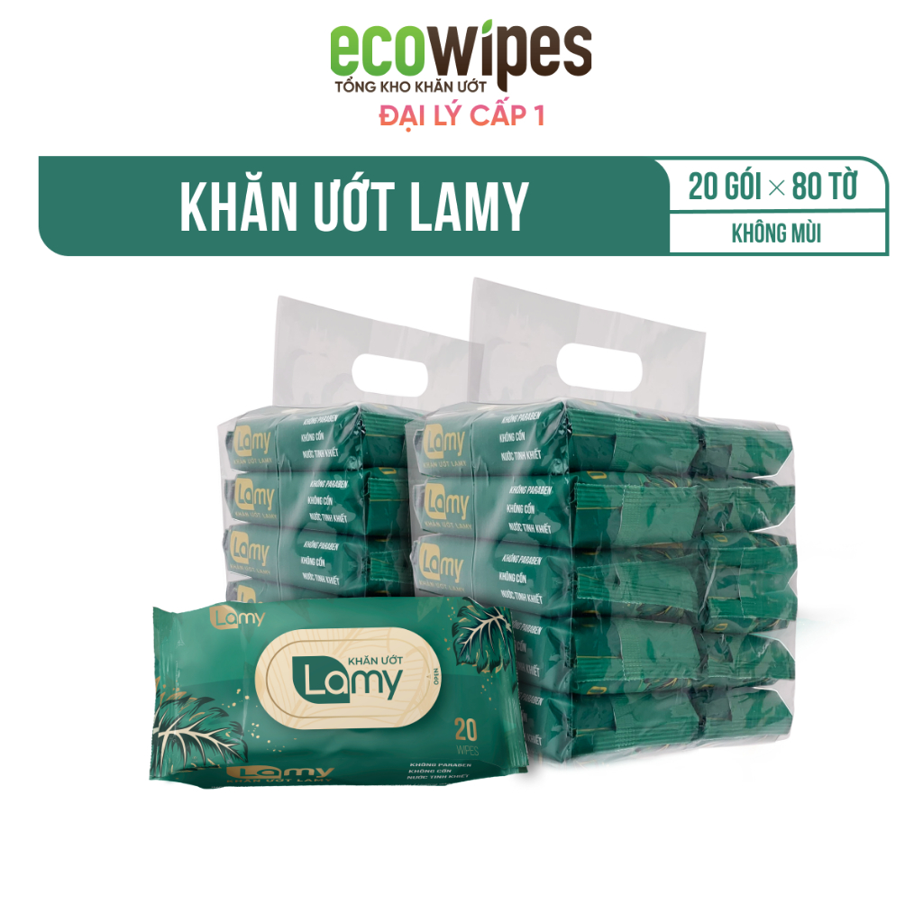 WAREHOUSE Q12_Carton ผ้าเช็ดทําความสะอาดเปียก LAMY 20 แพ็ค แพ็ค แพ็ค 20 แผ่น ไม่มีกลิ่น ปลอดภัย และ 