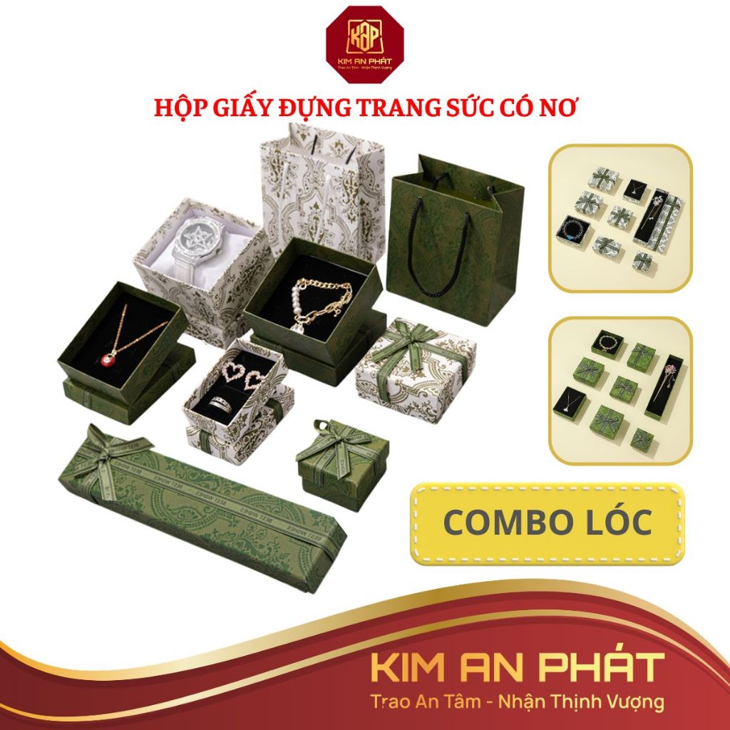 Combo RETRO กล่องเครื่องประดับกล่องแหวนกระดาษกล่องสร้อยคอต่างหูสร้อยข้อมือกล่องเครื่องประดับ JSP