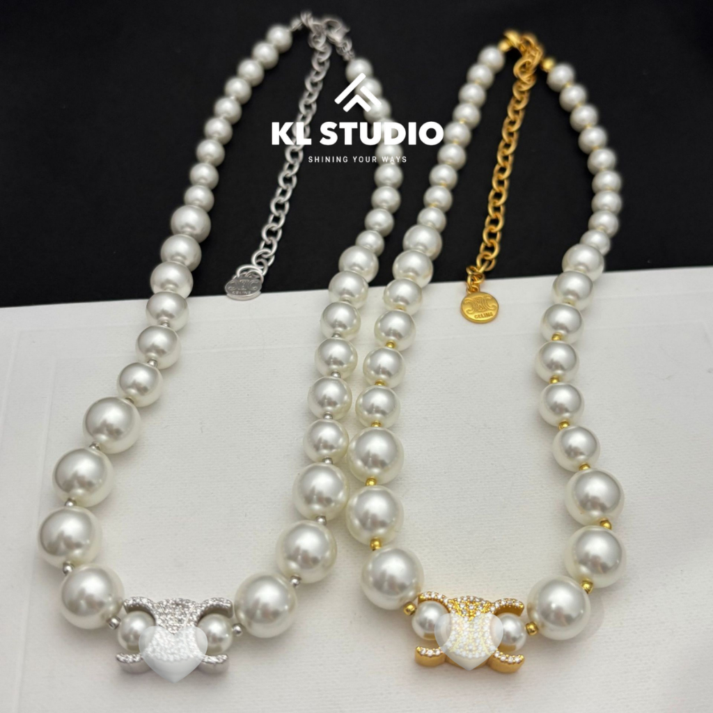 KL.STUDIO สร้อยคอมุกหินเพทายหรูหรา - N112