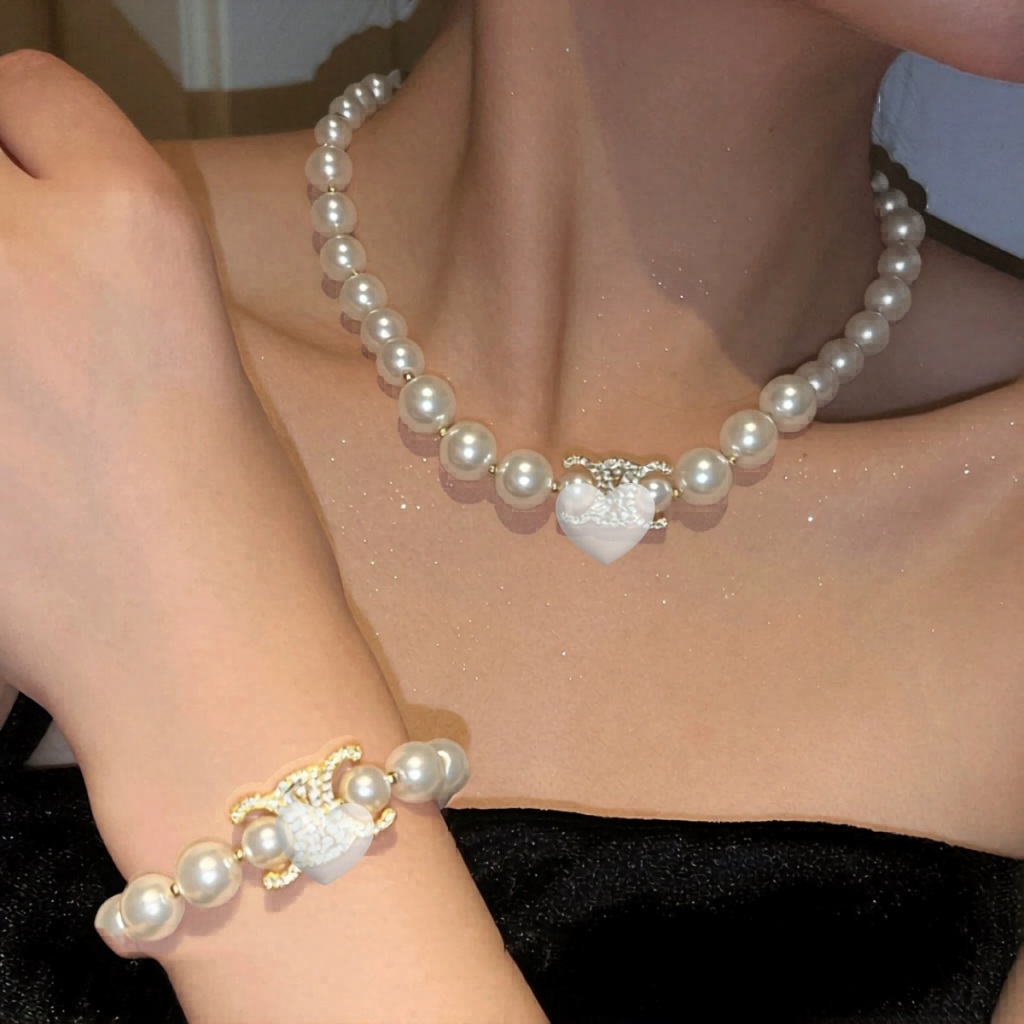 KL.STUDIO สร้อยคอมุกหินเพทายหรูหรา - N112