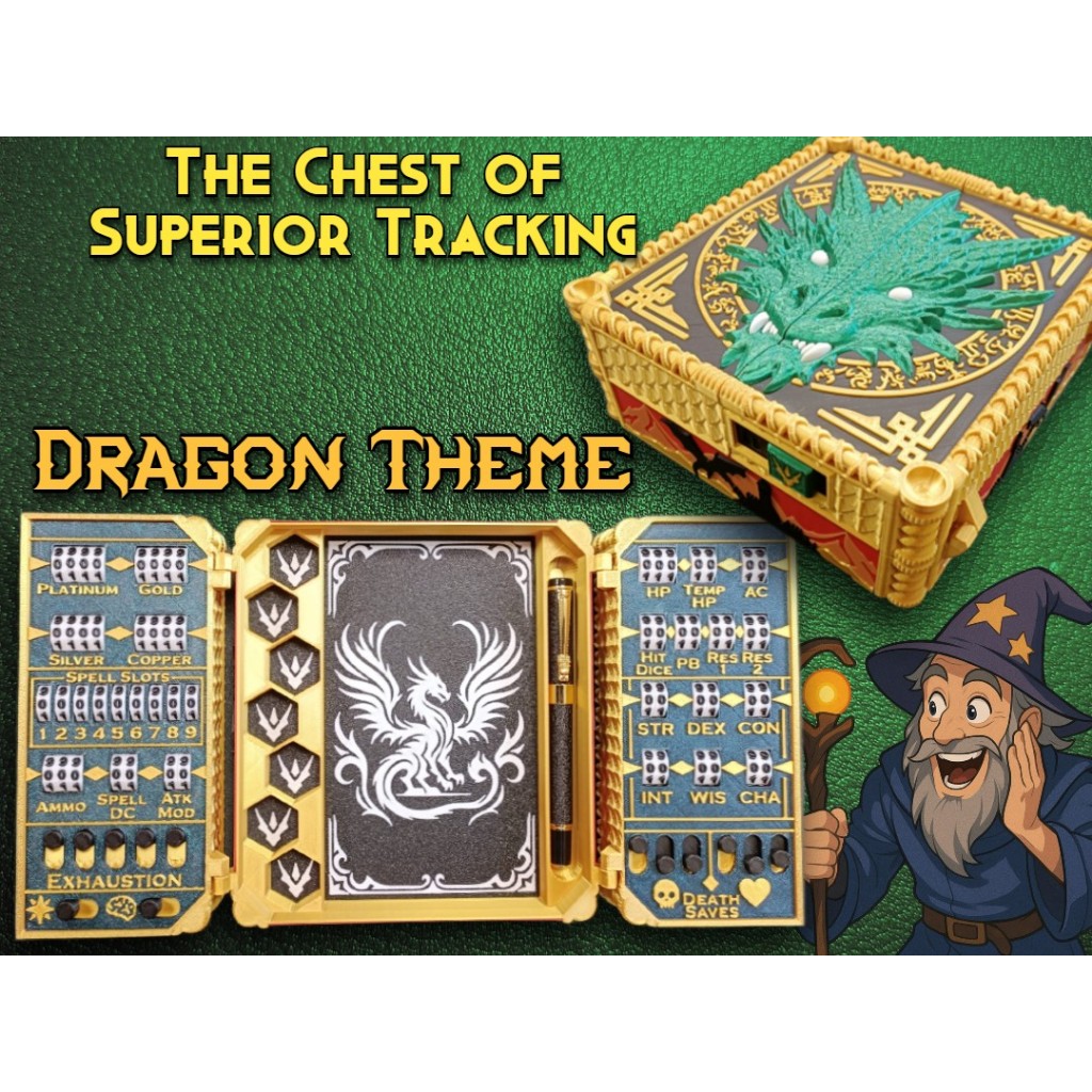 DnD Box Premium - LabRat3D - Dungeons Dice Box & Dragons RPG – DnD Player Kit Board Game DnD Chest