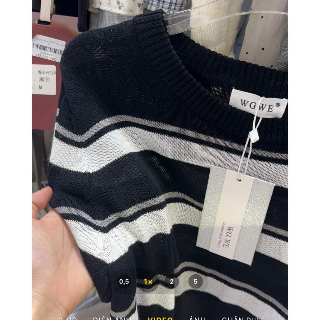 6556 ว้าว เสื้อสเวตเตอร์บางลายทาง ไม่รับคืน