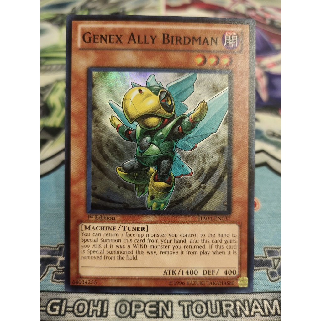 การ์ด Yugioh ของแท้ - Genex Ally Birdman - HA04-EN037 - รุ่น 1st Rare