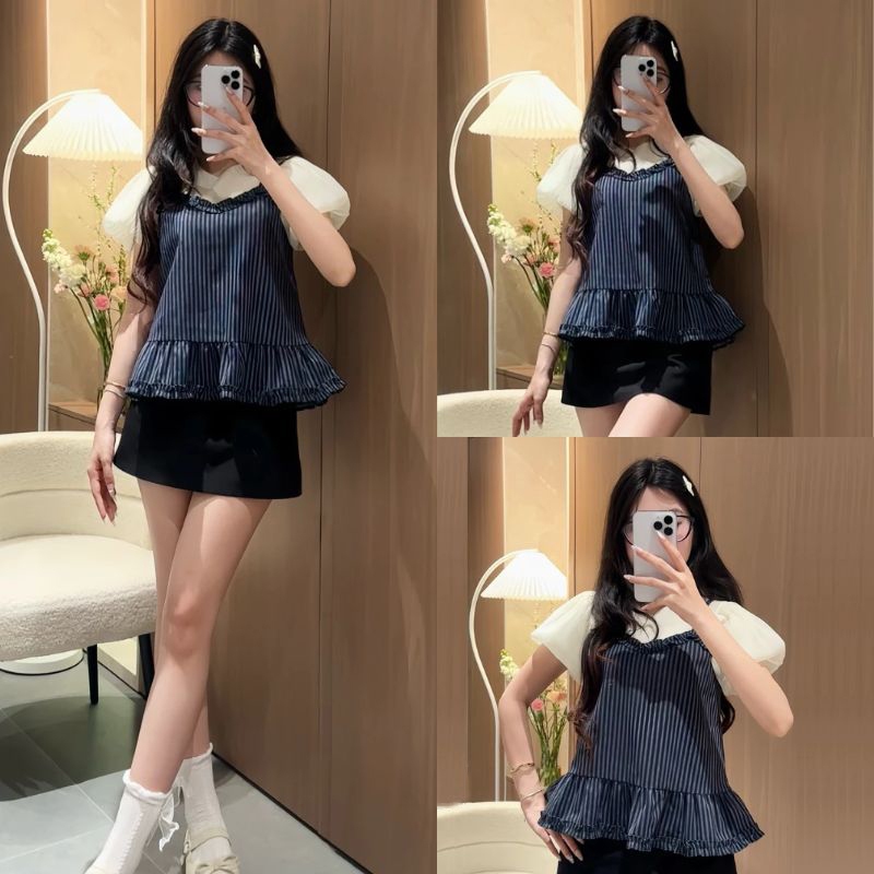 เสื้อแขนกุดระบายสไตล์เลดี้ MS135