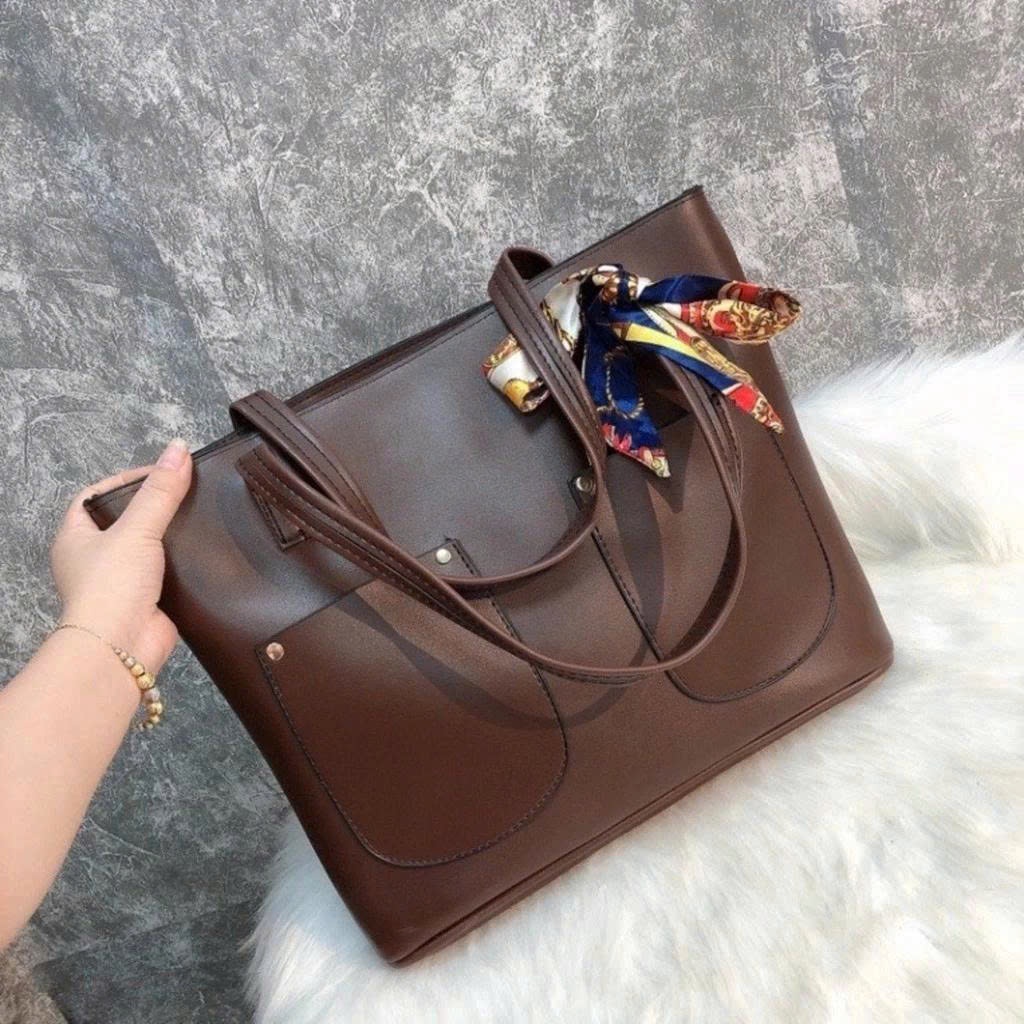 กระเป๋าสะพายข้างออฟฟิศผู้หญิงหนังหนา SIZE 38CM มีช่องใส่กระเป๋าสตางค์ -tienstoree6688-T97