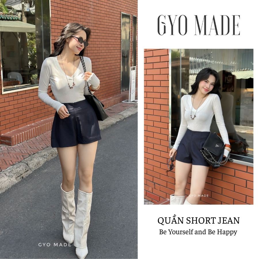 GYOMADE กางเกงยีนส์ขาสั้นผู้หญิงสีน้ําเงินเข้มทําจากกางเกงยีนส์ผ้าฝ้ายคุณภาพสูงที่ยืดและเอวยางยืดเล็