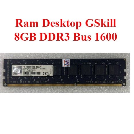 GSkill Desktop RAM 8GB DDR3 1600MHz – หน่วยความจําพีซีบัส 1600 ของแท้ที่เสถียร 8G