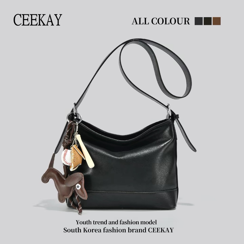 CEEKAY กระเป๋าสะพายข้างหนัง PU พรีเมี่ยม