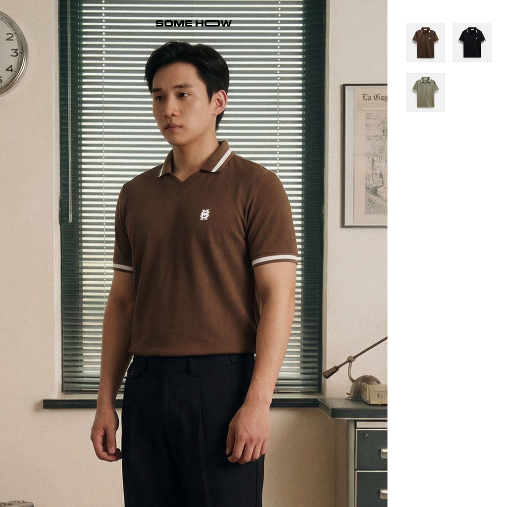 [ใหม่3] เสื้อโปโลธรรมดาพร้อมคอเต่าวัสดุที่ทนทานและยืดหยุ่นคุณภาพสูง PL0205 SOME HOW STORE