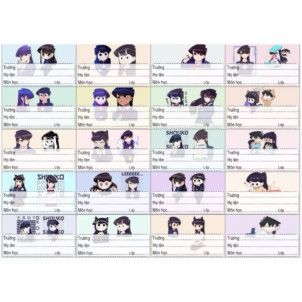สติ๊กเกอร์ Komi shouko / สติ๊กเกอร์โน๊ตบุ๊ค Komi shouko