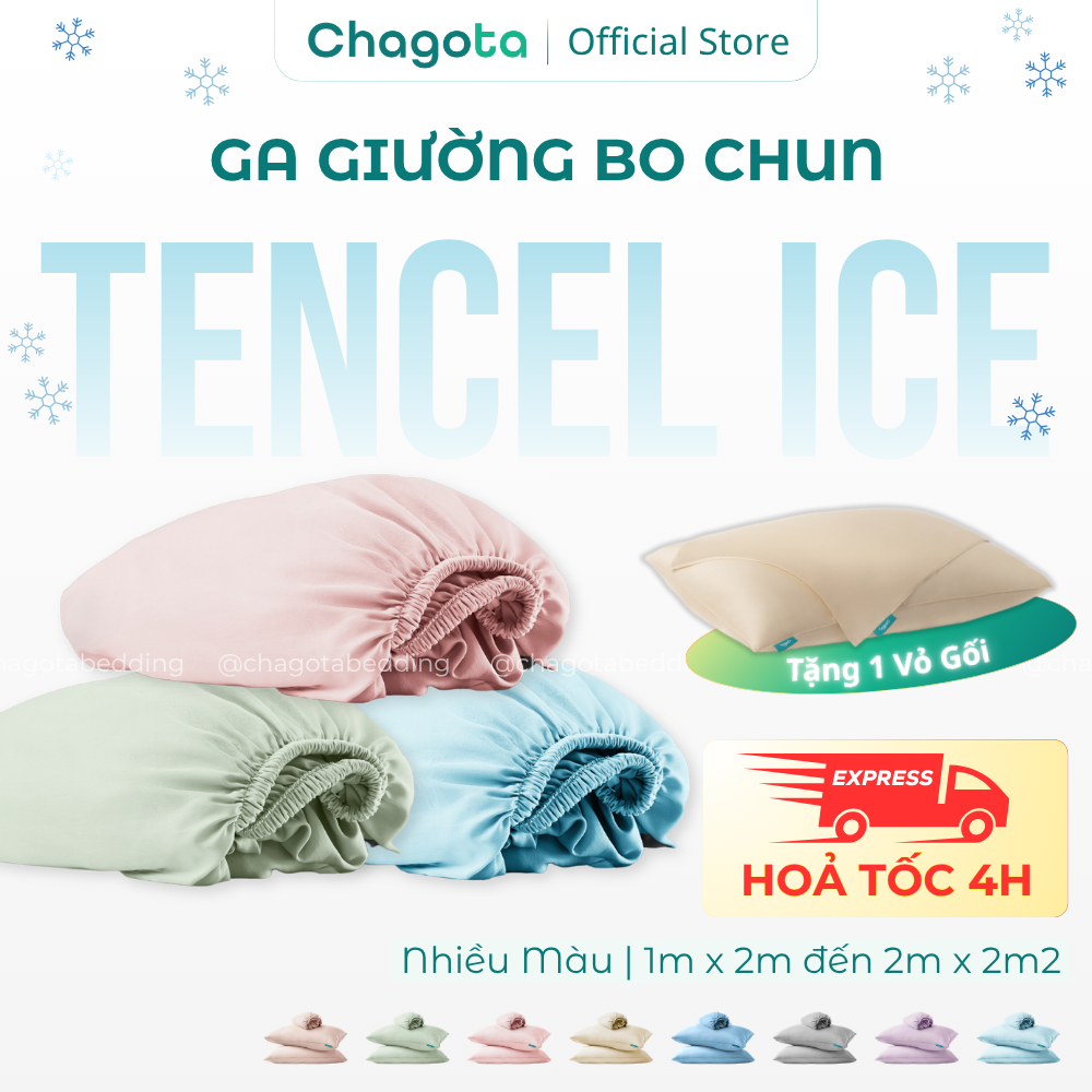 ผ้าปูที่นอน Silk Ice Chagota ขนาด 1mx2m ถึง 2m2x2m พร้อมยางยืด 4 มุม สไตล์เกาหลีเท่ๆ หลายสี