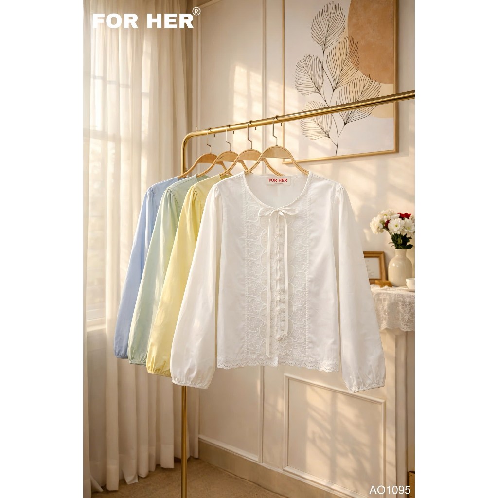 FORHER เสื้อลูกไม้ผูกโบว์ - AO10951 AO10952 AO10953 AO10954