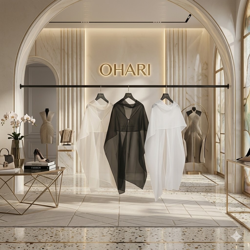 ผ้าพันคอชีฟองเมทัลลิกน่ารักครอบคลุมผ้าพันคอสวยมากกว่าชุดยาว 180 ซม. Ohari Clothing