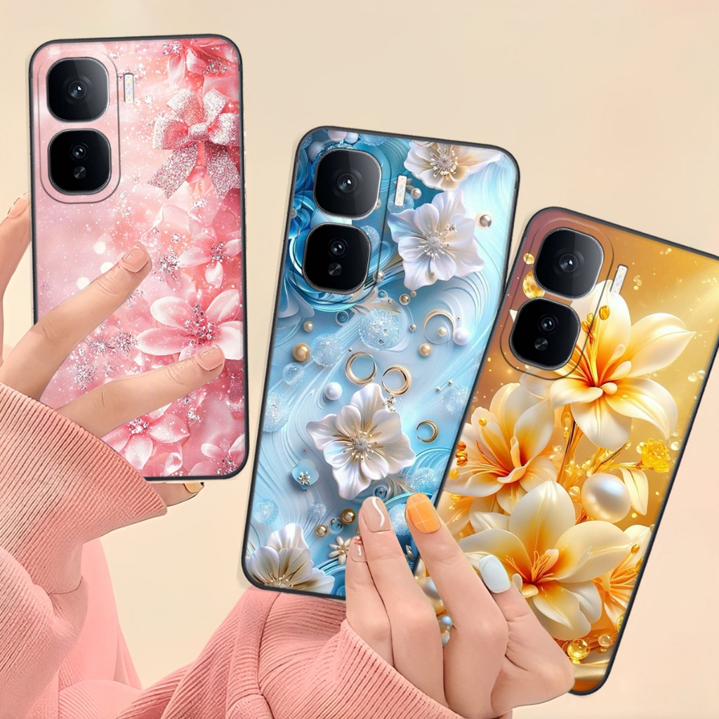 เคสสําหรับ Vivo IQ00 NEO 10 5G พิมพ์ลายดอกไม้สวยงามหรูหรา