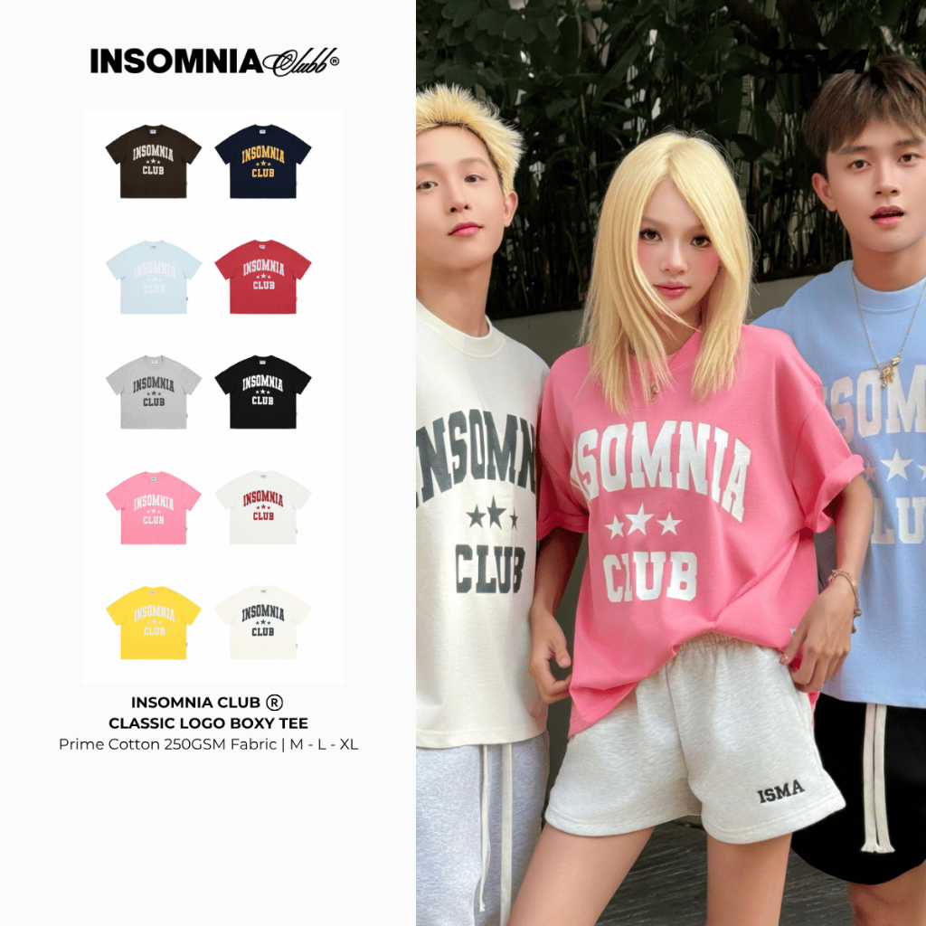 [มาใหม่] เสื้อยืด Boxy INSOMNIA CLUB Local Brand Unisex - TS057