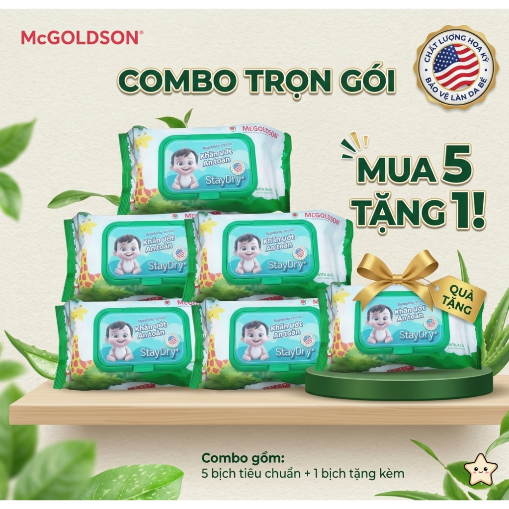 [ COMBO 5 GET 1 ฟรี ] STAYDRY SAFE WET TOWEL