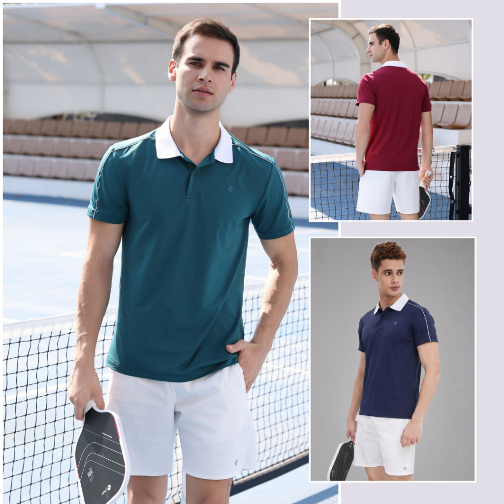 เสื้อโปโลผู้ชาย LV26S04M232 เสื้อโปโลกีฬาผู้ชายยืดหยุ่นเพื่อความสบาย