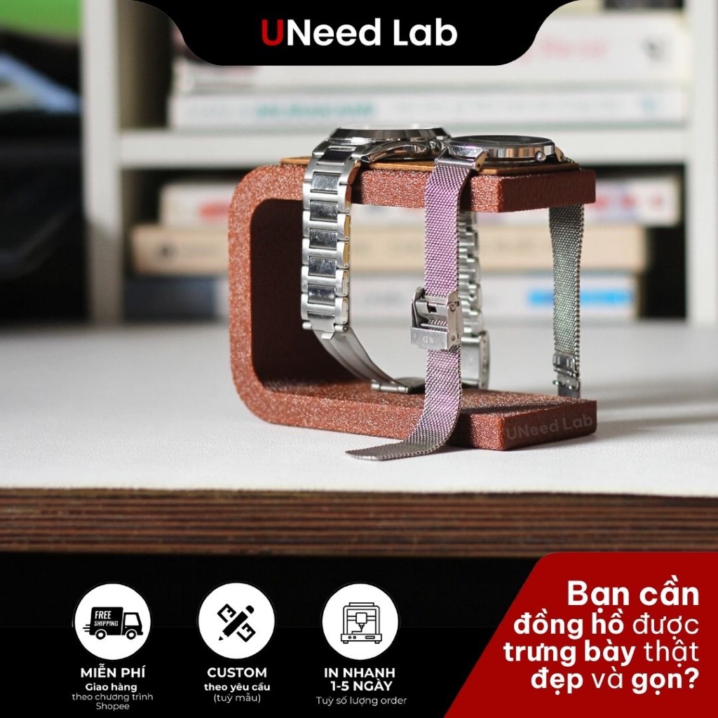 ที่วางนาฬิกา ชั้นวางนาฬิกาบุหนังกันรอย หรูหราทันสมัย - UNeed Lab UNW02.2