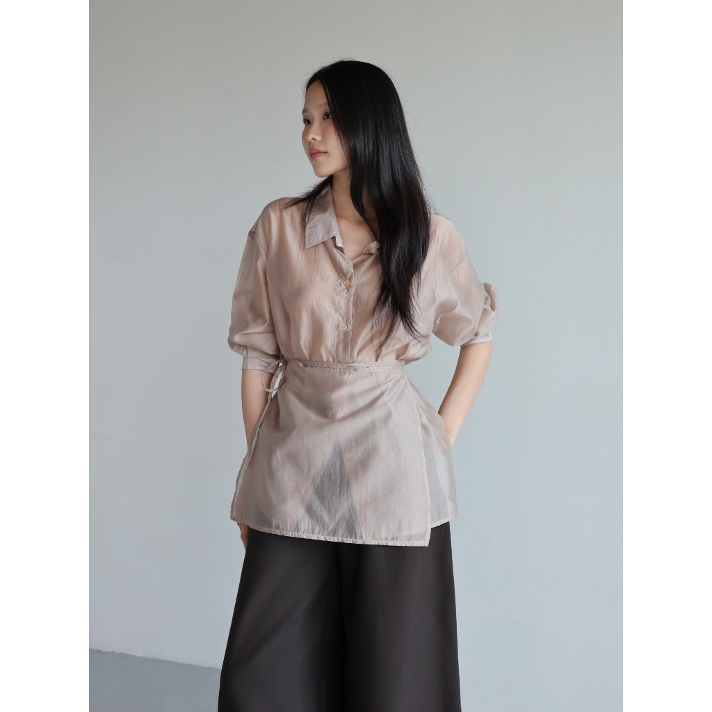 เสื้อไหมพรมบาง แต่งกุ๊นสาย เช่น | เสื้อไหมพรม