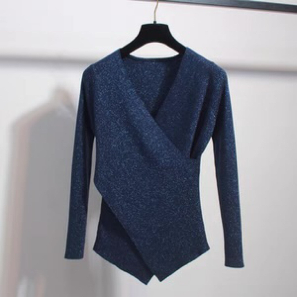 ไหมพรมคอปกไขว้ยืด ไซส์ smL