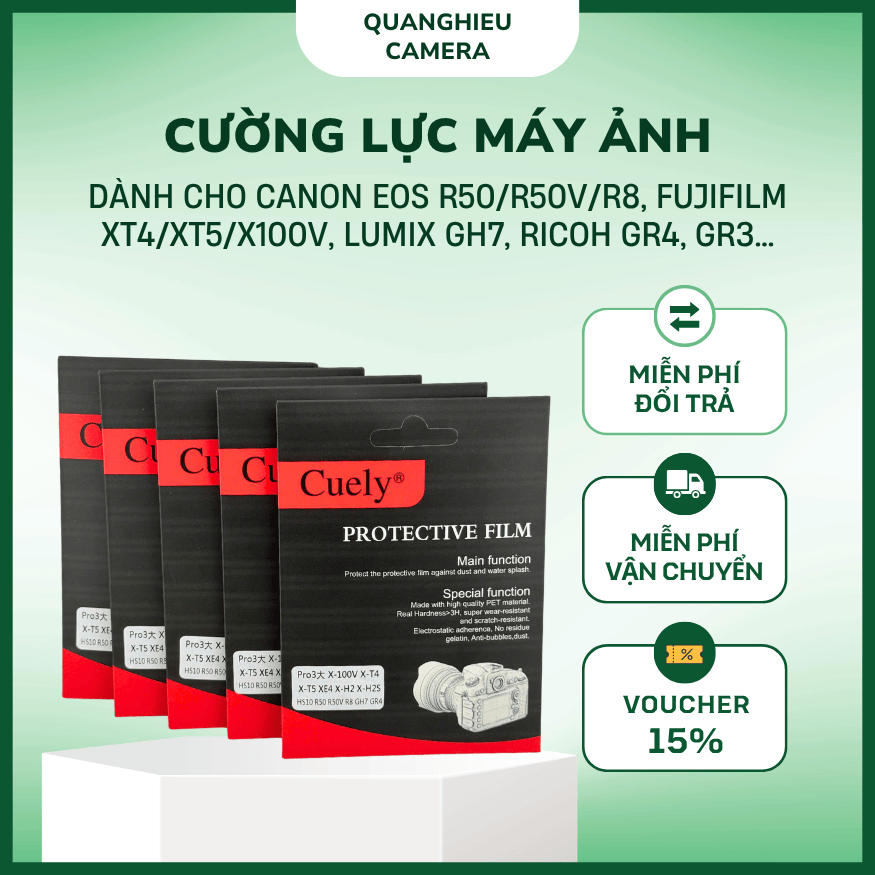 ฟิล์มกันรอยหน้าจอกล้อง Cuoly พรีเมี่ยม / ฟิล์มนิรภัยสําหรับ Canon R50/R50V/R8, Fujifilm XT4/XT5/X100