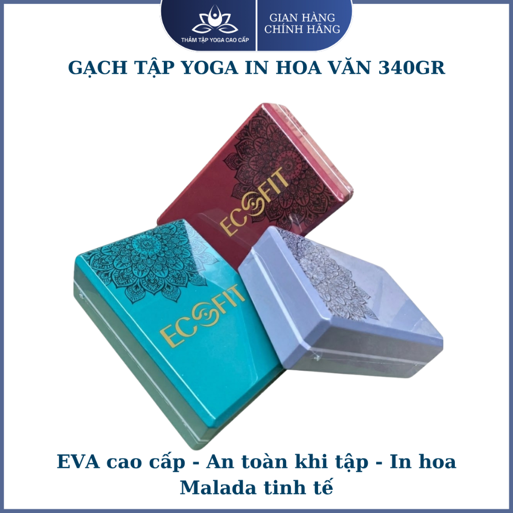 Madala Flower Printing Yoga Bricks 240g และ 340g Safe Hard EVA วัสดุช่วยให้สมดุลและมั่นคงการออกกําลั