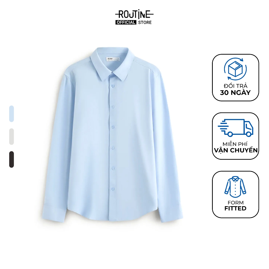 เสื้อเชิ้ตแขนยาวผู้ชาย Coffee Form Fited - Routine 10S26SHL055