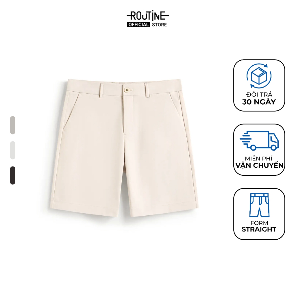 [HOT] กางเกงขาสั้นทรงตรง Mens Plain Dobby Texture Form - Routine 10S26PSH028