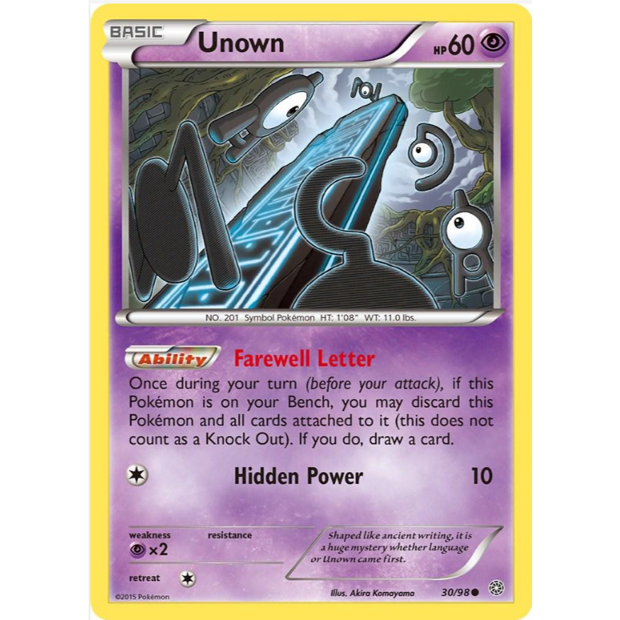 [การ์ดโปเกมอน TCG] Unown - 30/98 - ทั่วไป