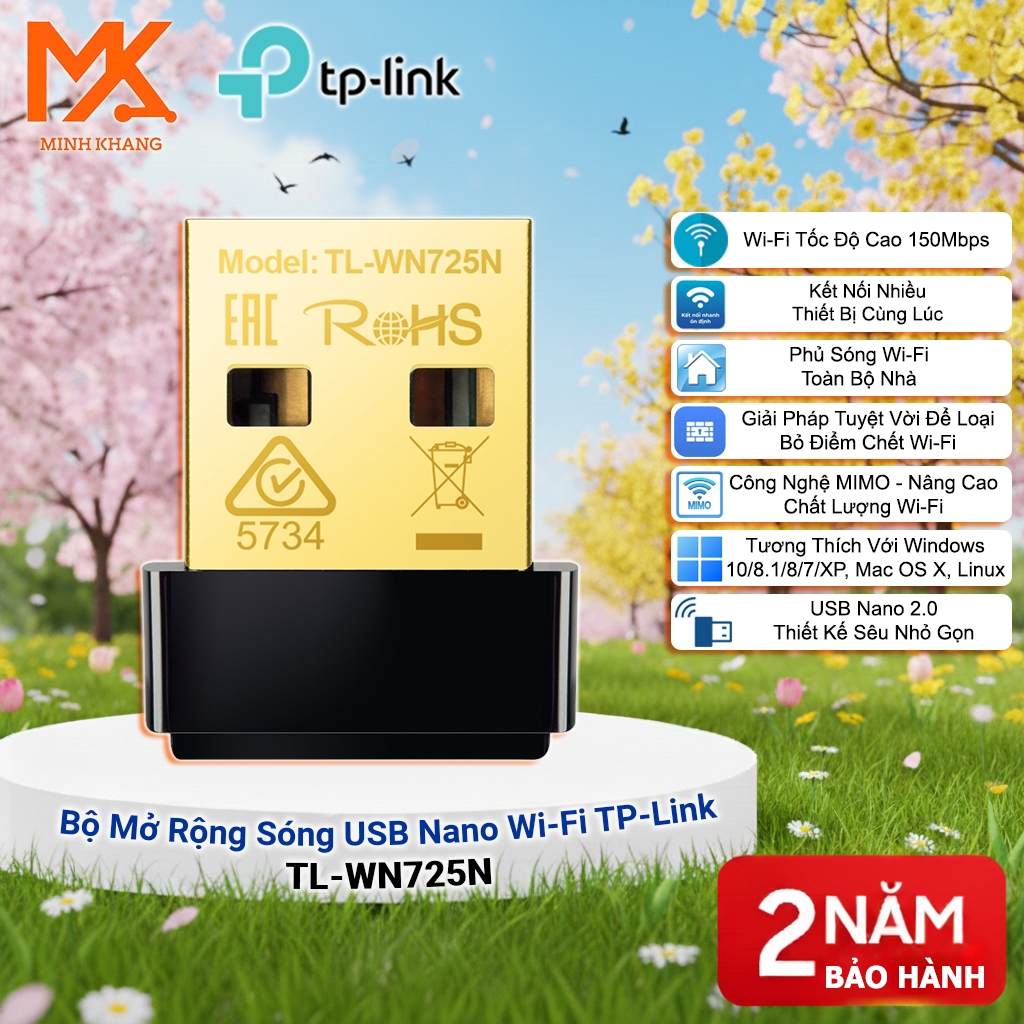 TP-Link TL-WN725N 150Mbps – Mini USB WiFi, การเชื่อมต่อเครือข่ายไร้สายสําหรับ PC/แล็ปท็อป