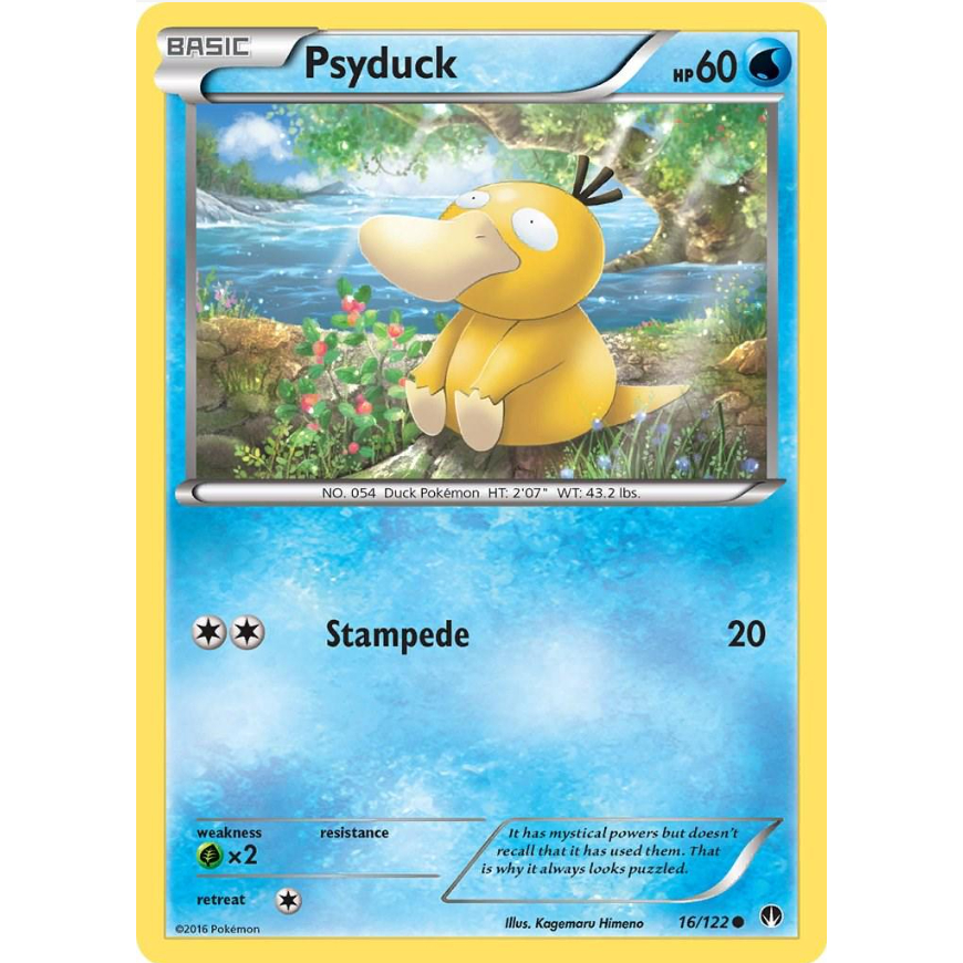 [การ์ดโปเกมอน TCG] Psyduck - 16/122 - ทั่วไป
