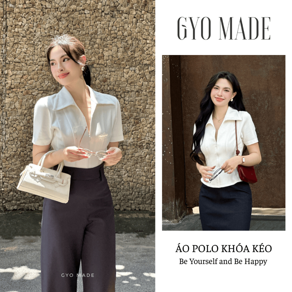 GYOMADE เสื้อโปโลผู้หญิงยางยืด Bobby คุณภาพสูงมีซิป ยืด 4 ทิศทาง ฟอร์มเรียบหรู | GA089