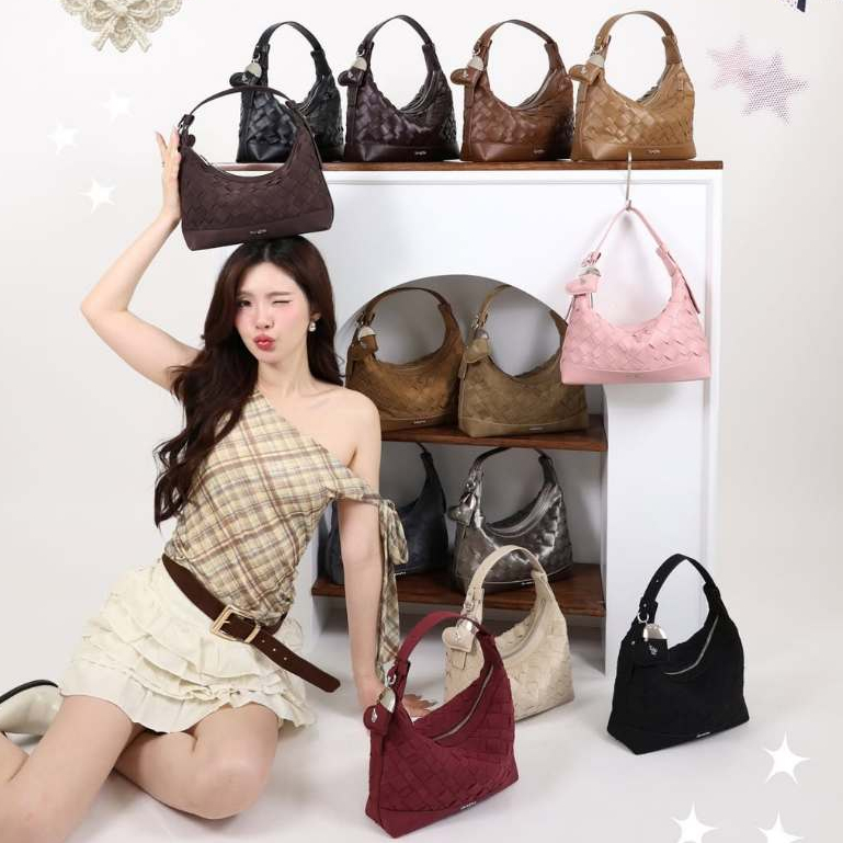 8angles Nami Nana 9.5 นิ้วกระเป๋าสะพายข้าง + เสน่ห์หัวใจ