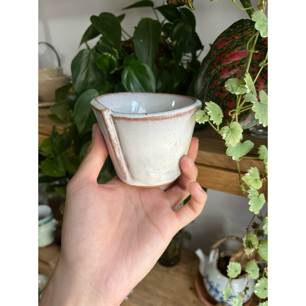 เซรามิกญี่ปุ่น - ถ้วยเคลือบ Hagi สําหรับดื่มชาหรือเจาะรูสําหรับปลูก succulents -JP-COC-HAGI-TRON-K-0