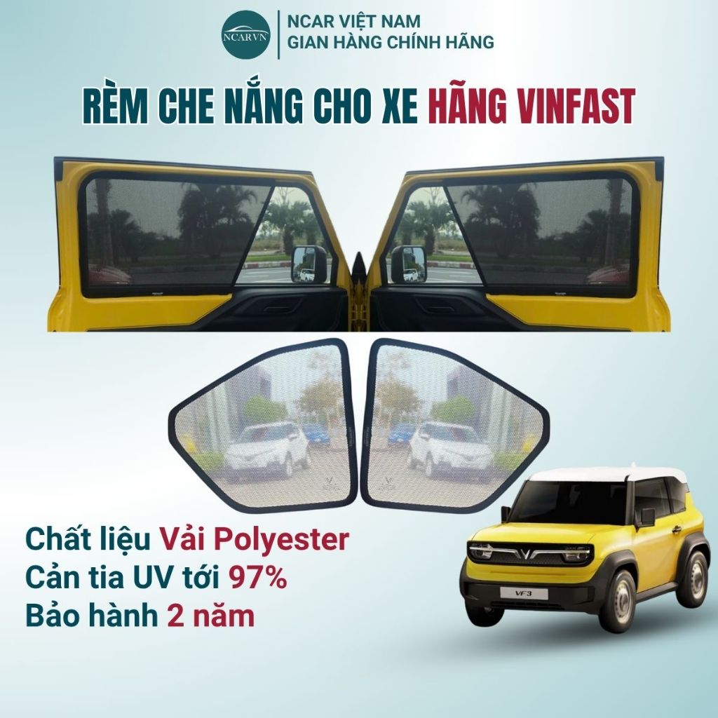 VinFast Car Sun Shades: VF3, VF5, VF6, VF7, VF8, VF9, Fadil, Lux A, SA, E34, Limo Green - NCARVN