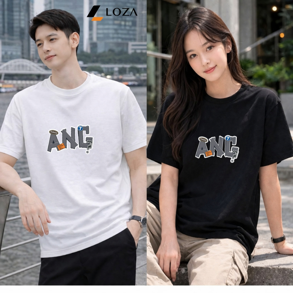 เสื้อยืด unisex สําหรับผู้ชายและผู้หญิง พิมพ์ลาย ANG ผ้าคอตตอน 100% LOZA Unisex Local Brand UX30- US