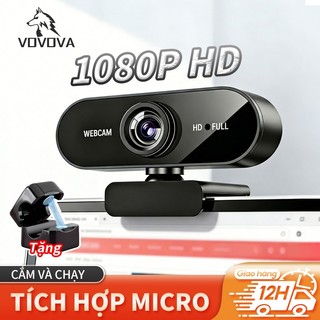 VOVOVA 1080p 720p HD Webcam Camera Webcam PC Có Mic, Cổng USB, dùng livestream, học online & gọi video