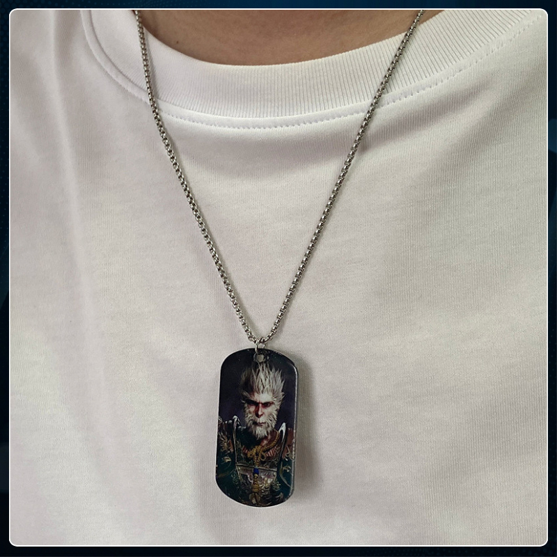 Wukong สร้อยคอผู้ชายแฟชั่น Pun Hiphop punk สีดําในตํานาน Wukong - Wukong สร้อยคอ