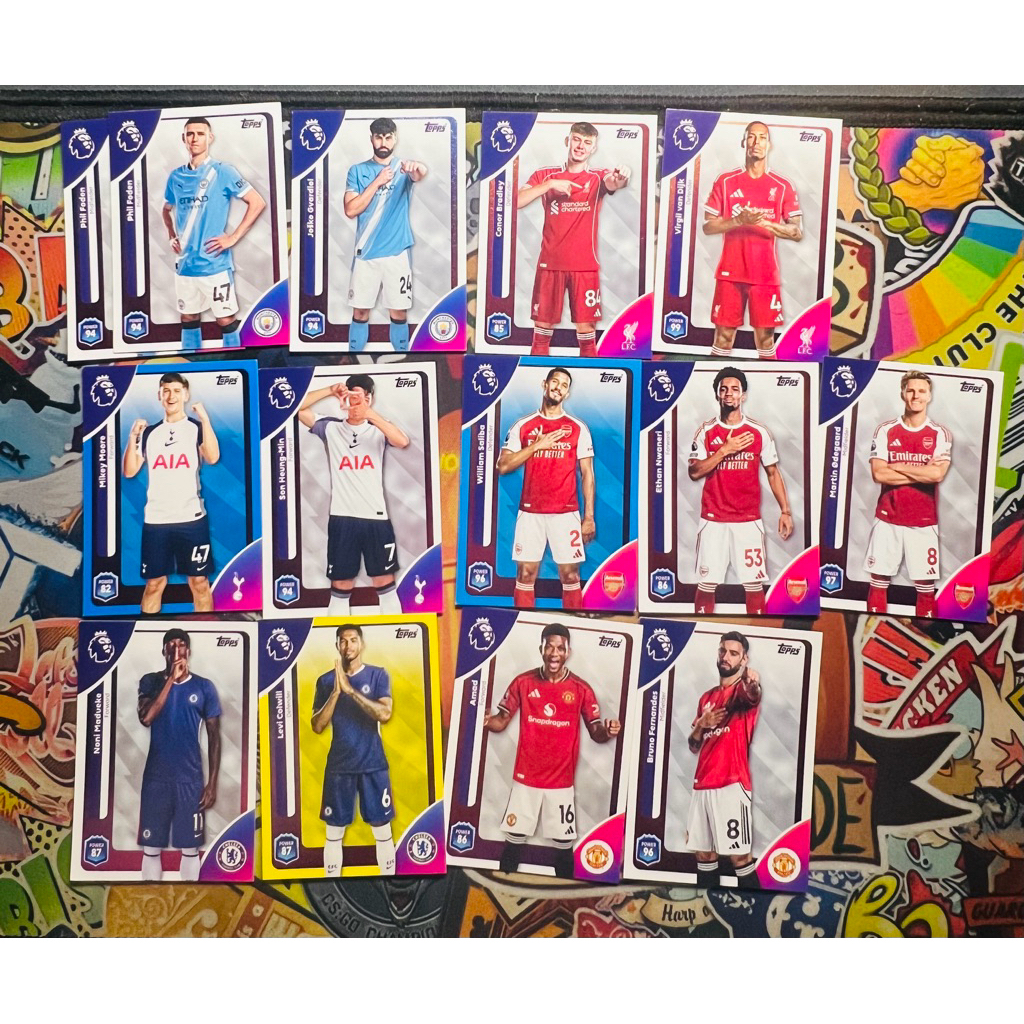 การ์ดฟุตบอลราคาเดียวกัน Topps EPL 2025/26 แมนเชสเตอร์ ยูไนเต็ด,แมนเชสเตอร์ซิตี้,อาร์เซนอล,เชลซี,ลิเว