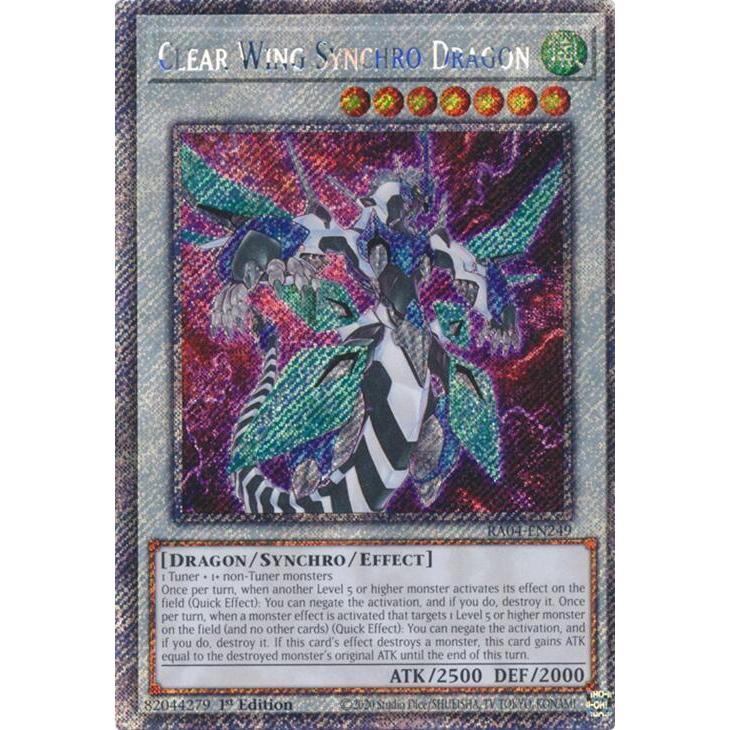 การ์ด YuGiOh รหัส RA04-EN249 - Clear Wing Synchro Dragon - Synchro Monster - Platinum Secret Rare