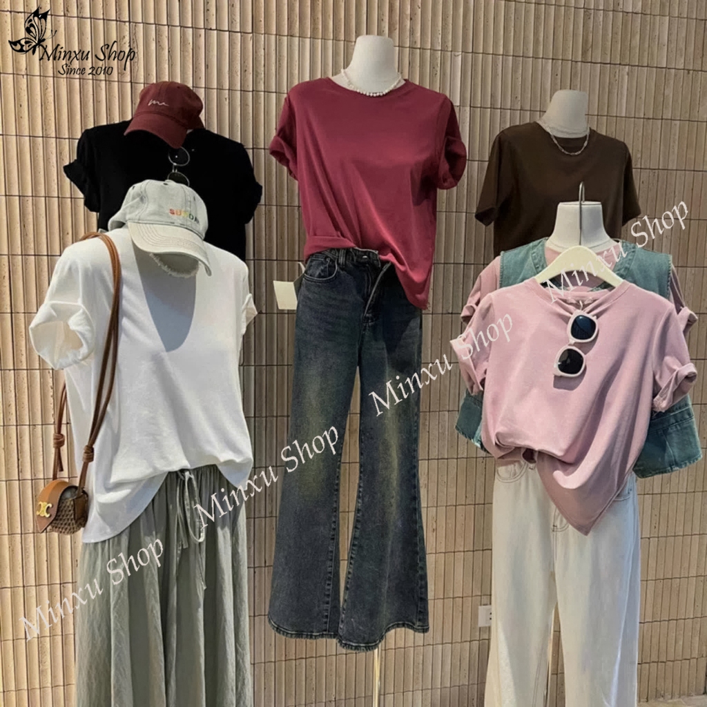 เสื้อยืดเรียบทําจาก Cotton QC Minxu Shop PG86