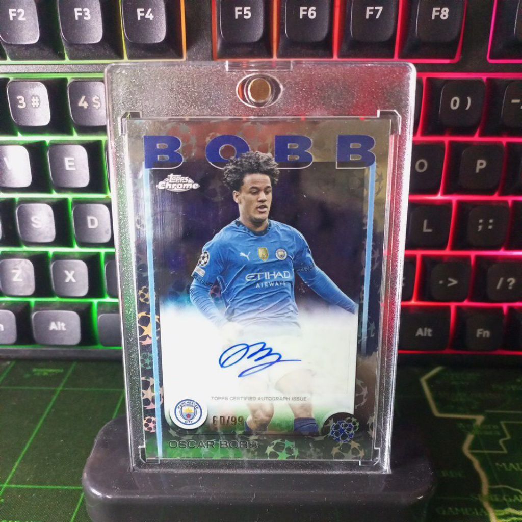[ของแท้][แถมแม็ก] Oscar Bobb Auto /99 Topps Chrome UEFA 2024/25