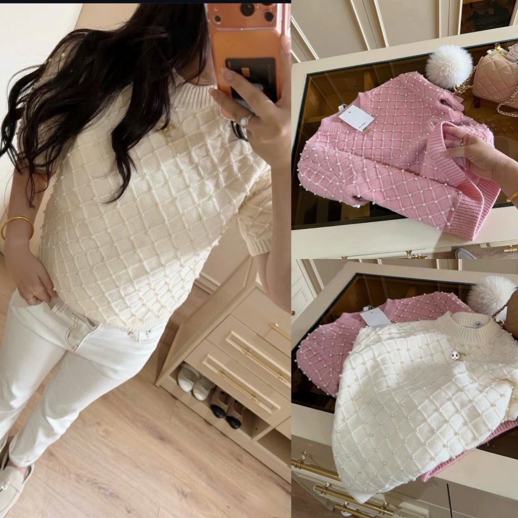 Jeweled เสื้อกันหนาวลายตารางหมากรุก qcclc K06