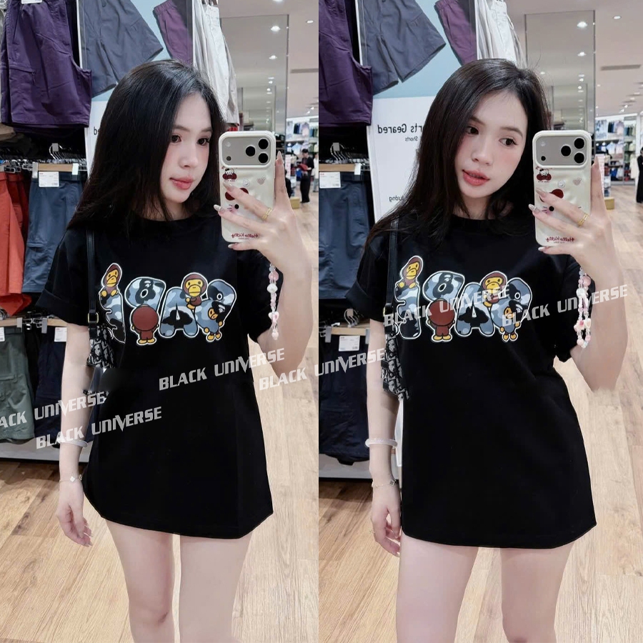 PAPE เสื้อยืดตัวอักษร 4 ป้ายเต็ม mac unisex สําหรับผู้ชายและผู้หญิงจากแขนหลวมทําจากผ้าฝ้ายคุณภาพสูง 