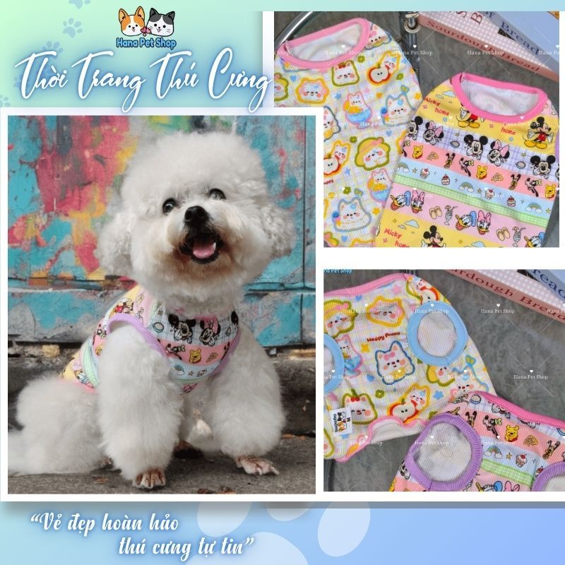 (NEW MODEL) เสื้อยืดสัตว์เลี้ยงจั๊มลายน่ารัก