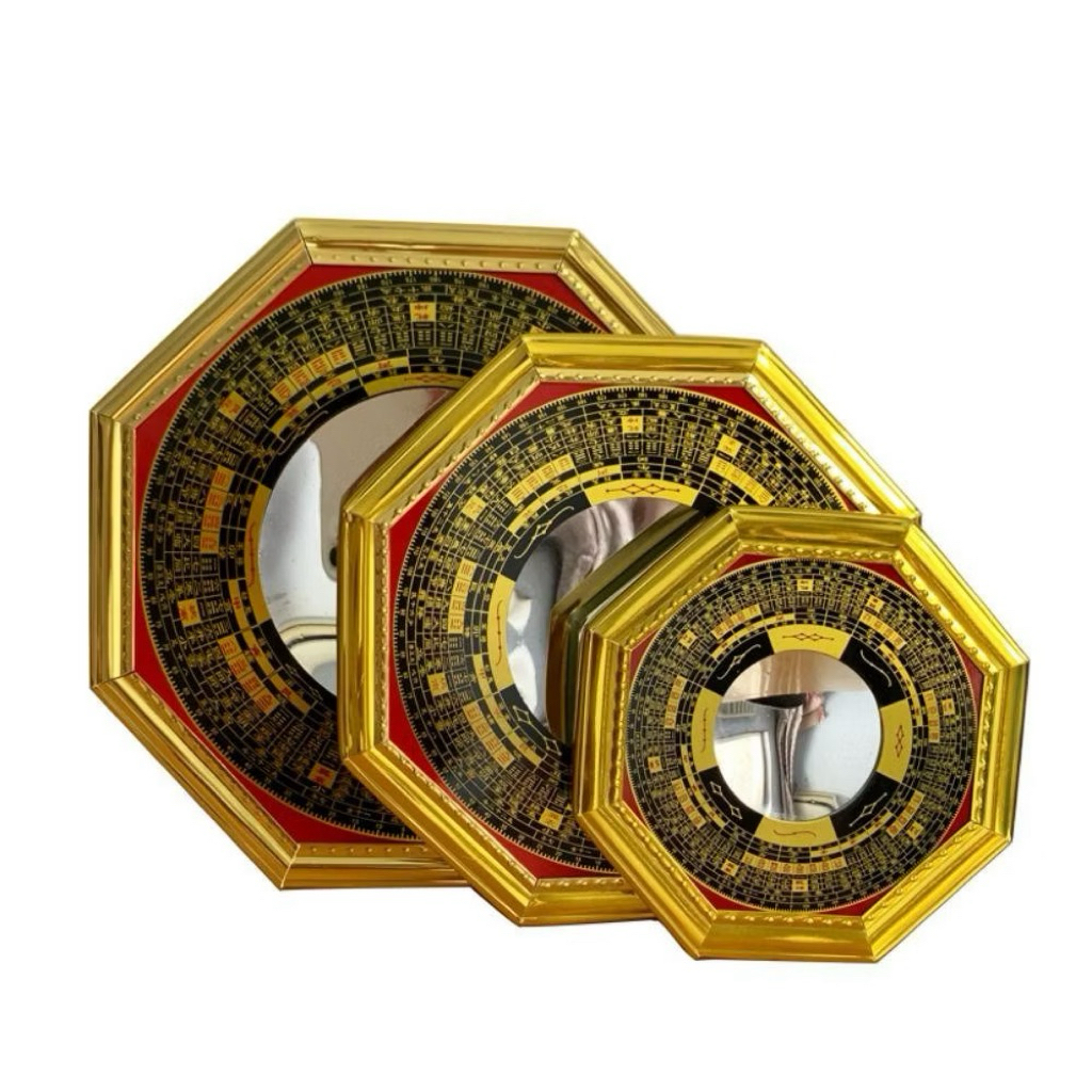 คุณภาพสูง FENG SHUI METAL EIGHT QUARTER MIRROR – TRAFFIC, POLICE, TALENT