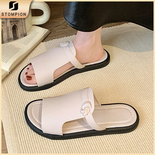 STOMPION Dép sandal nữ 2 màu đen trắng dép nữ basic phong cách Hàn Quốc dép nữ hot trend