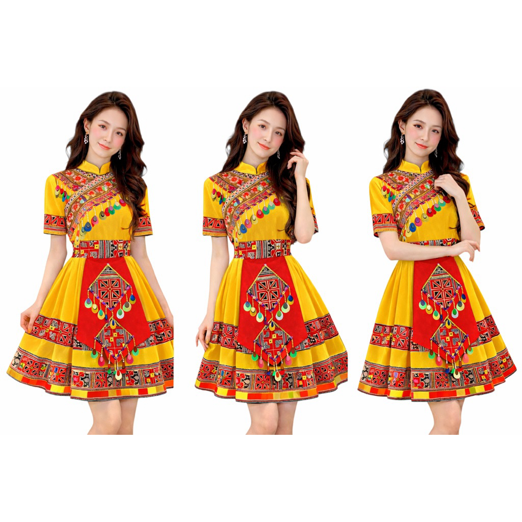 HMong Womens Brocade Costume - HMong Women 5 - Xuan Hang Performance Costume