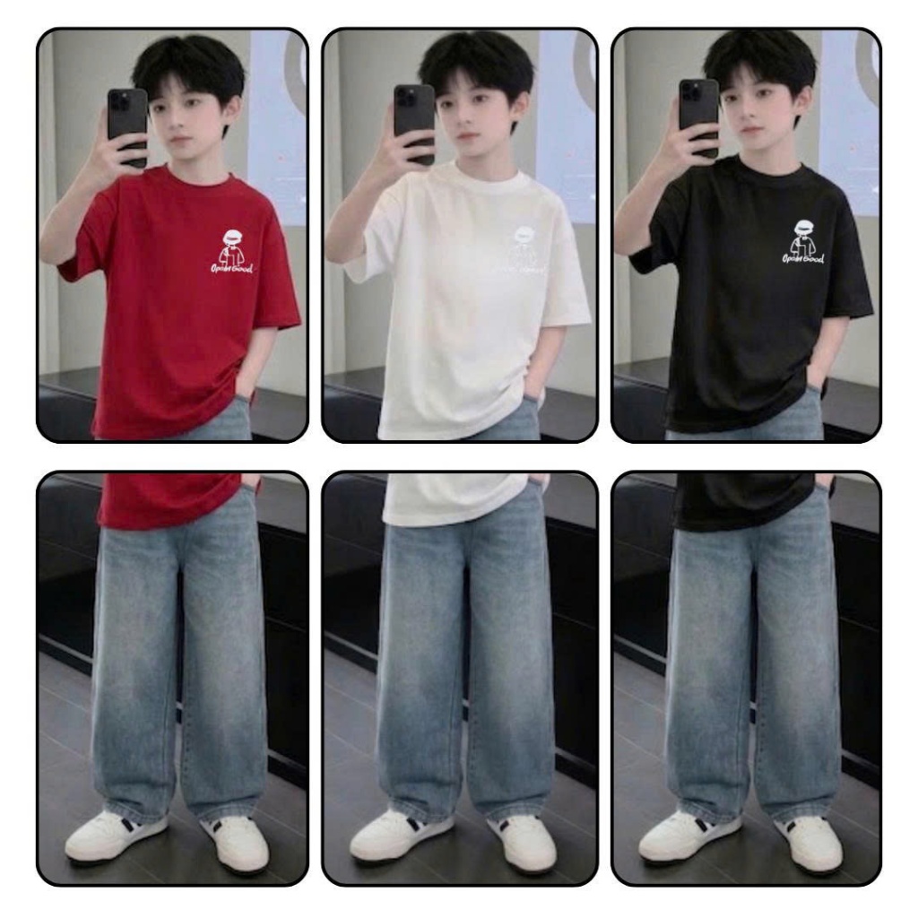PERSONALIZED SET FOR JEANS QD57 + เสื้อยืด 3 สี AO28 FOR BOYS SB35
