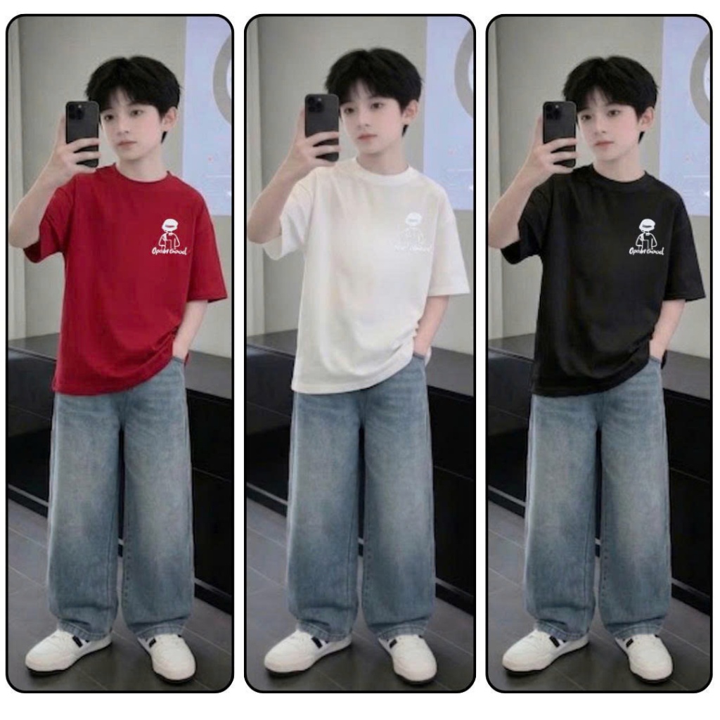 DYNAMIC PERSONALITY SET WITH JEANS QD57 และเสื้อยืด 3 สี AO28 สําหรับ BOYS SB35